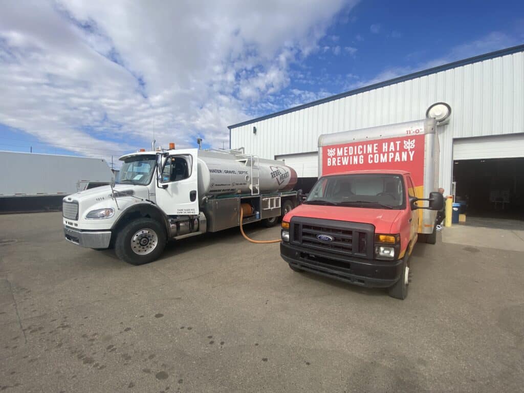 water tanker filling up